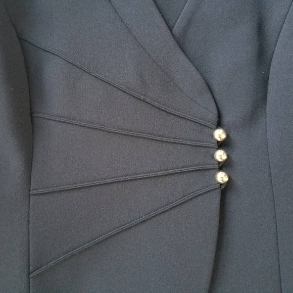SOLD || Tahari || Black Blazer with Gold Buttons - Picture 3 of 5